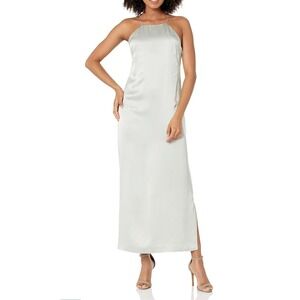 Club Monaco Silk Charmeuse Occasion Dress Sage Green Maxi Womens Size 8 NWT